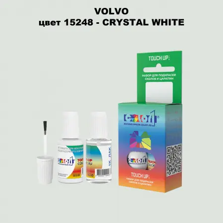 Краска для сколов во флаконе с кисточкой VOLVO, цвет 15248 - CRYSTAL WHITE