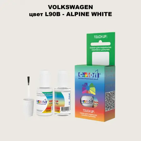 Краска для сколов во флаконе с кисточкой VOLKSWAGEN, цвет L90B - ALPINE WHITE