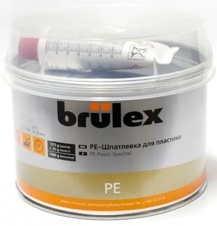 BRULEX PE-Шпатлевка для пластика с отвердителем, 1кг