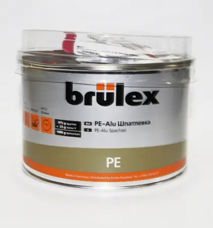 BRULEX PE-Шпатлевка с алюминиевым наполнителем (с отвердит.), 1кг