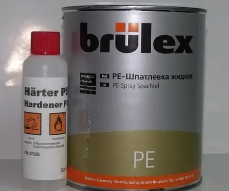 BRULEX PE-Шпатлевка жидкая с отвердителем, 1кг