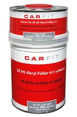 CARFIT 2K Акриловый грунт-наполнитель 4:1 черный (0,8+0,2кг) комплект