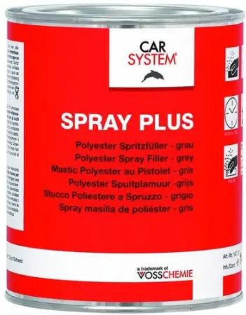 CARSYSTEM 2К Полиэфирная напыляемая шпатлевка "Spray Plus" серая (1,5кг)