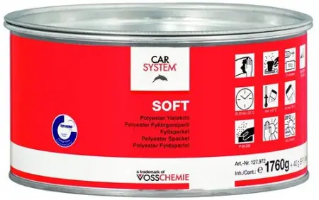 CARSYSTEM 2К Полиэфирная шпатлевка "Soft" беж. (0,9кг)