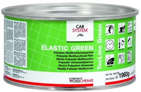 CARSYSTEM 2К Полиэфирная эластичная, доводочная шпатлевка "Elastic Green" зелен. (2,0кг)