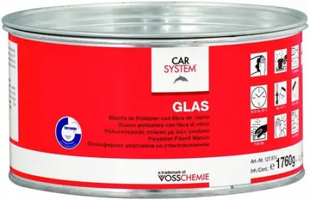 CARSYSTEM 2К Полиэфирная стекловолокнистая шпатлевка "Glas" зелен. (1,8кг)