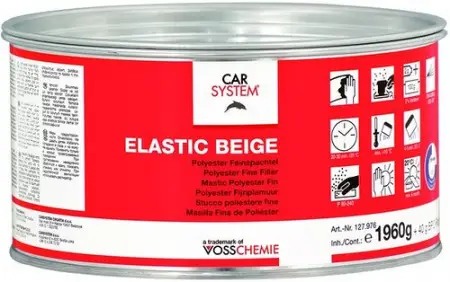 CARSYSTEM 2К Полиэфирная эластичная, доводочная шпатлевка "Elastic" беж.(2кг)