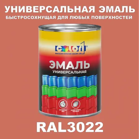 Краска автомобильная универсальная, цвет RAL 3022, в комплекте с отвердителем (растворителем), 1кг + 0,5л