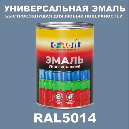 Краска автомобильная универсальная, цвет RAL 5014, в комплекте с отвердителем (растворителем), 1кг + 0,5л