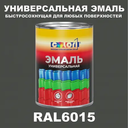 Краска автомобильная универсальная, цвет RAL 6015, в комплекте с отвердителем (растворителем), 1кг + 0,5л