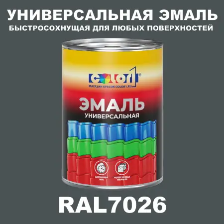 Краска автомобильная универсальная, цвет RAL 7026, в комплекте с отвердителем (растворителем), 1кг + 0,5л