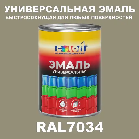Краска автомобильная универсальная, цвет RAL 7034, в комплекте с отвердителем (растворителем), 1кг + 0,5л