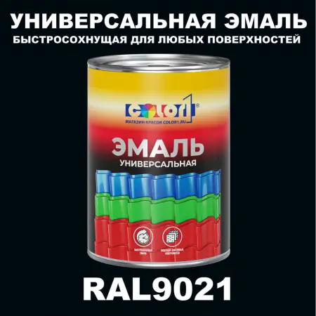 Краска автомобильная универсальная, цвет RAL 9021, в комплекте с отвердителем (растворителем), 1кг + 0,5л