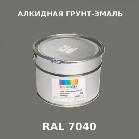 Алкидная антикоррозионная грунт-эмаль ИНДОСИНГЛ, цвет RAL 7040, 1кг