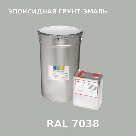 Антикоррозионная эпоксидная грунт-эмаль ИНДОСИНГЛ ЭП, цвет RAL 7038, в комплекте с отвердителем, 1кг + 0,16л