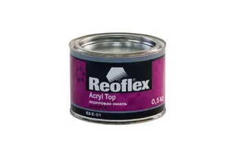 Акриловая эмаль 1К черная матовая REOFLEX, уп. 0,5 кг