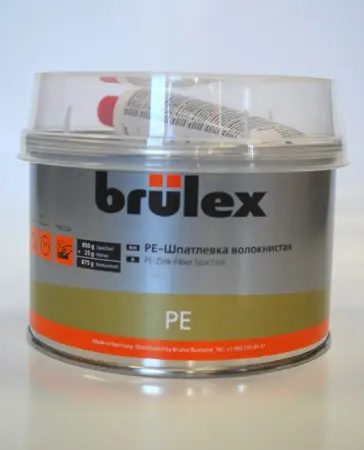 BRULEX PE-Шпатлевка волокнистая с отвердителем (серая), 1,8кг