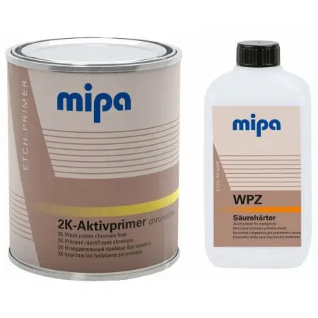 Mipa 2K WP Aktivprimer Грунт кислотоотверждаемый с высокой степенью антикоррозионной защитой, в комплекте с отвердителем (1л + 0,5л)