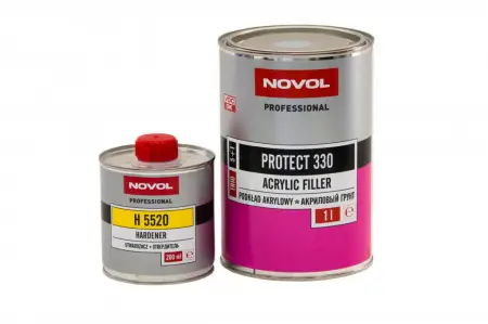 Грунт NOVOL PROTECT 330 5+1 акриловый чёрный (комплект) 1л+0,2л