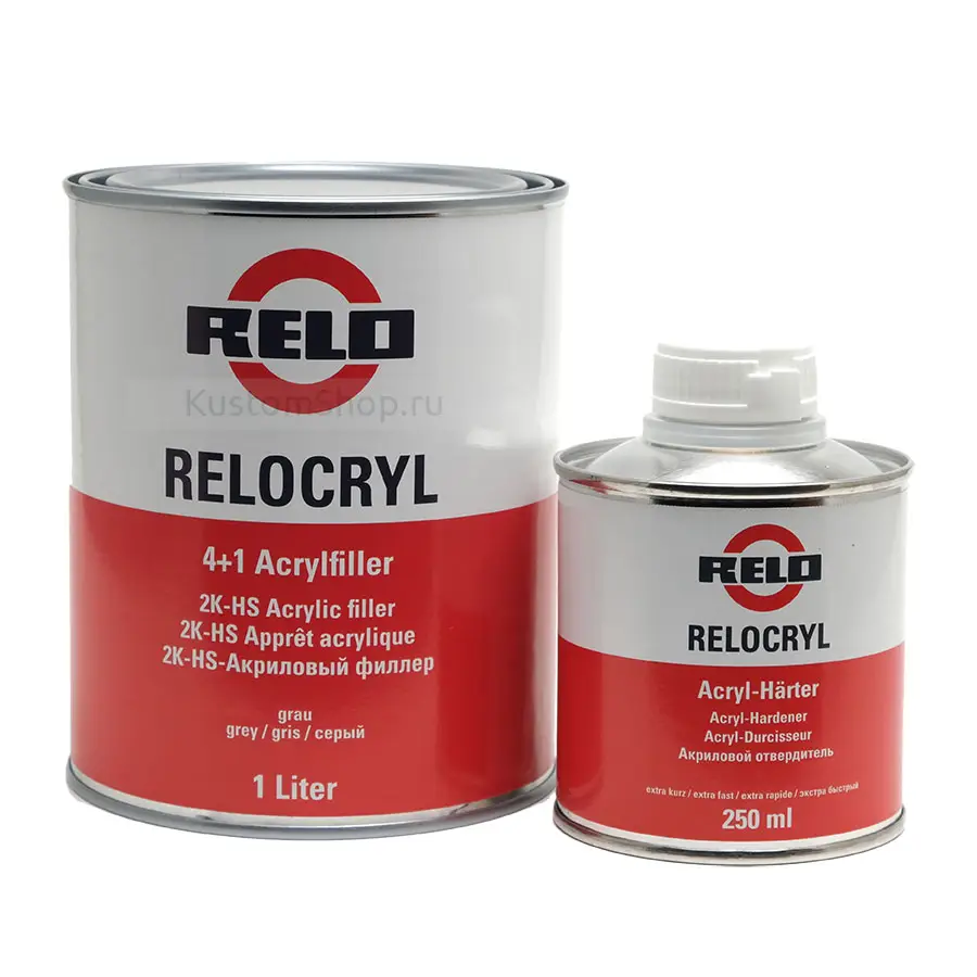 RELO 2K HS Relo Грунт-наполнитель 4:1, в комплекте с отвердителем (1л + 0,25л)