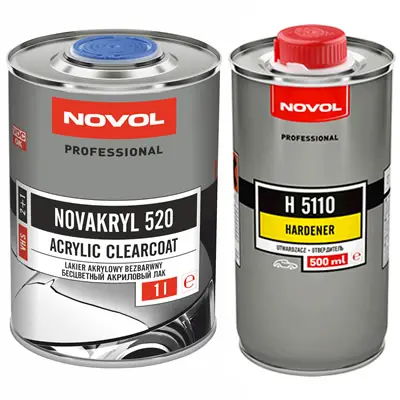 Лак NOVOL NOVAKRYL 520 (1 л) + отвердитель NOVOL (0,5 л) — комплект