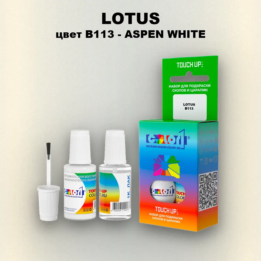 Краска для сколов во флаконе с кисточкой LOTUS, цвет B113 - ASPEN WHITE