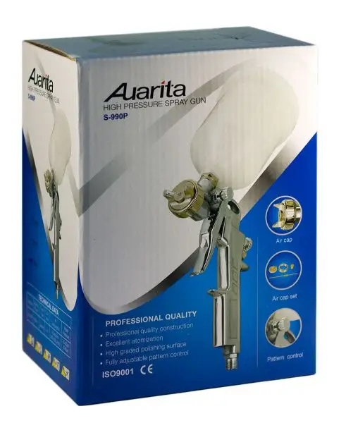 Покрасочный пистолет Auarita S-990P с верхним бачком и дюзой 1,5 1,8 2,0 мм.