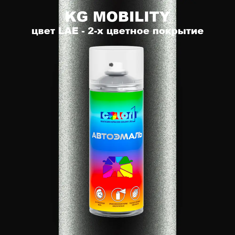 Аэрозольная краска KG MOBILITY, цвет LAE - 2-х цветное покрытие