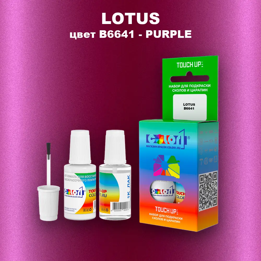 Краска для сколов во флаконе с кисточкой LOTUS, цвет B6641 - PURPLE