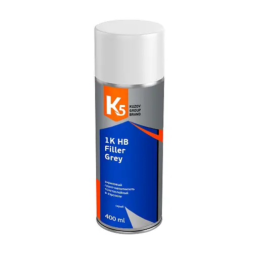 K5 1K HB Filler Grey акриловый грунт-наполнитель толстослойный серый в аэрозоли 400мл