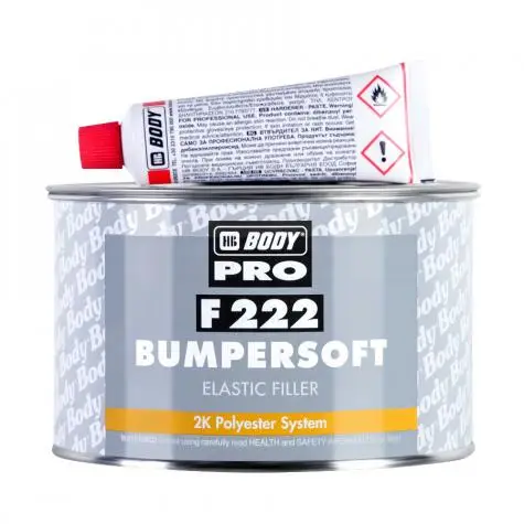 Шпатлевка HB BODY 222 BUMPERSOFT черная 1кг