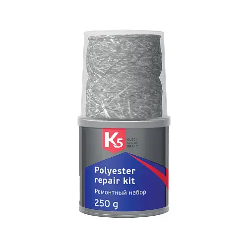 K5 Polyester repair kit 250 гр Ремонтный набор для восстановления пластика (смола, стекломат)