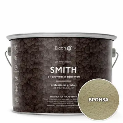 Краска c молотковым эффектом Elcon Smith, до +150°С, бронза, 10кг
