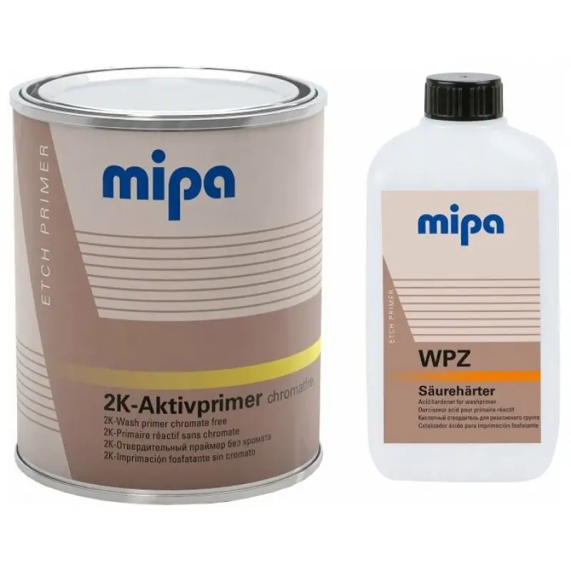 Mipa 2K WP Aktivprimer Грунт кислотоотверждаемый с высокой степенью антикоррозионной защитой, в комплекте с отвердителем (1л + 0,5л)