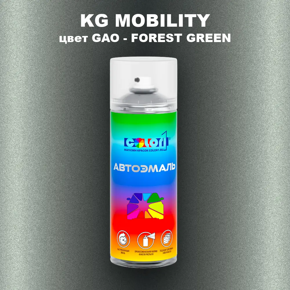 Аэрозольная краска KG MOBILITY, цвет GAO - FOREST GREEN