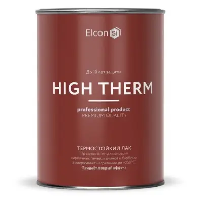 Термостойкий лак для печей и каминов Elcon High Therm, до +250°С, 0,7кг