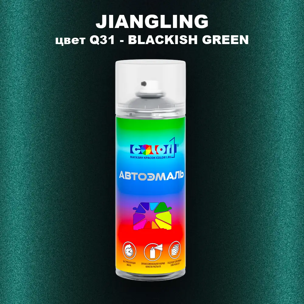 Аэрозольная краска JIANGLING, цвет Q31 - BLACKISH GREEN