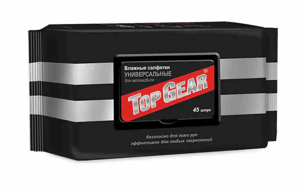 Салфетки TOP GEAR N45 45 шт. универсальные влажные с клапаном