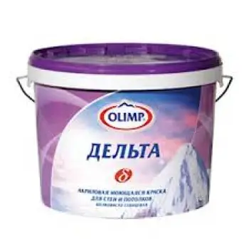 OLIMP ДЕЛЬТА Краска акриловая моющаяся для стен и потолков во влажных помещениях - полуглянцевая
