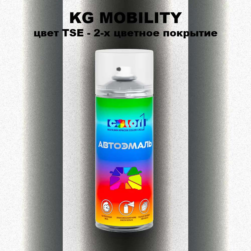 Аэрозольная краска KG MOBILITY, цвет TSE - 2-х цветное покрытие