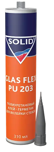 SOLID GLAS FLEX PU 203 однокомпонентный полиуретановый клей для вклейки стекол 310ml 3-ч.