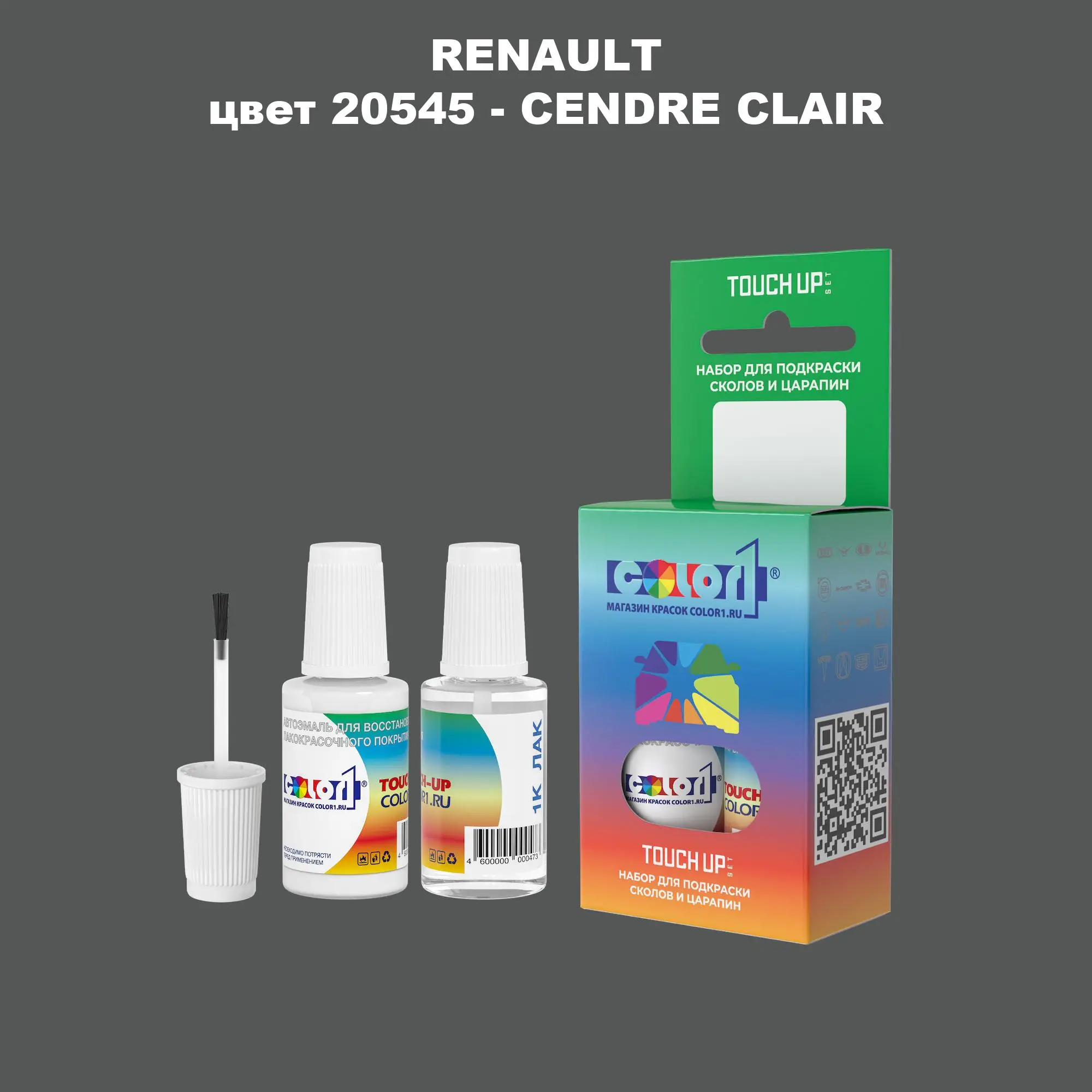 Краска для сколов во флаконе с кисточкой RENAULT, цвет 20545 - CENDRE CLAIR