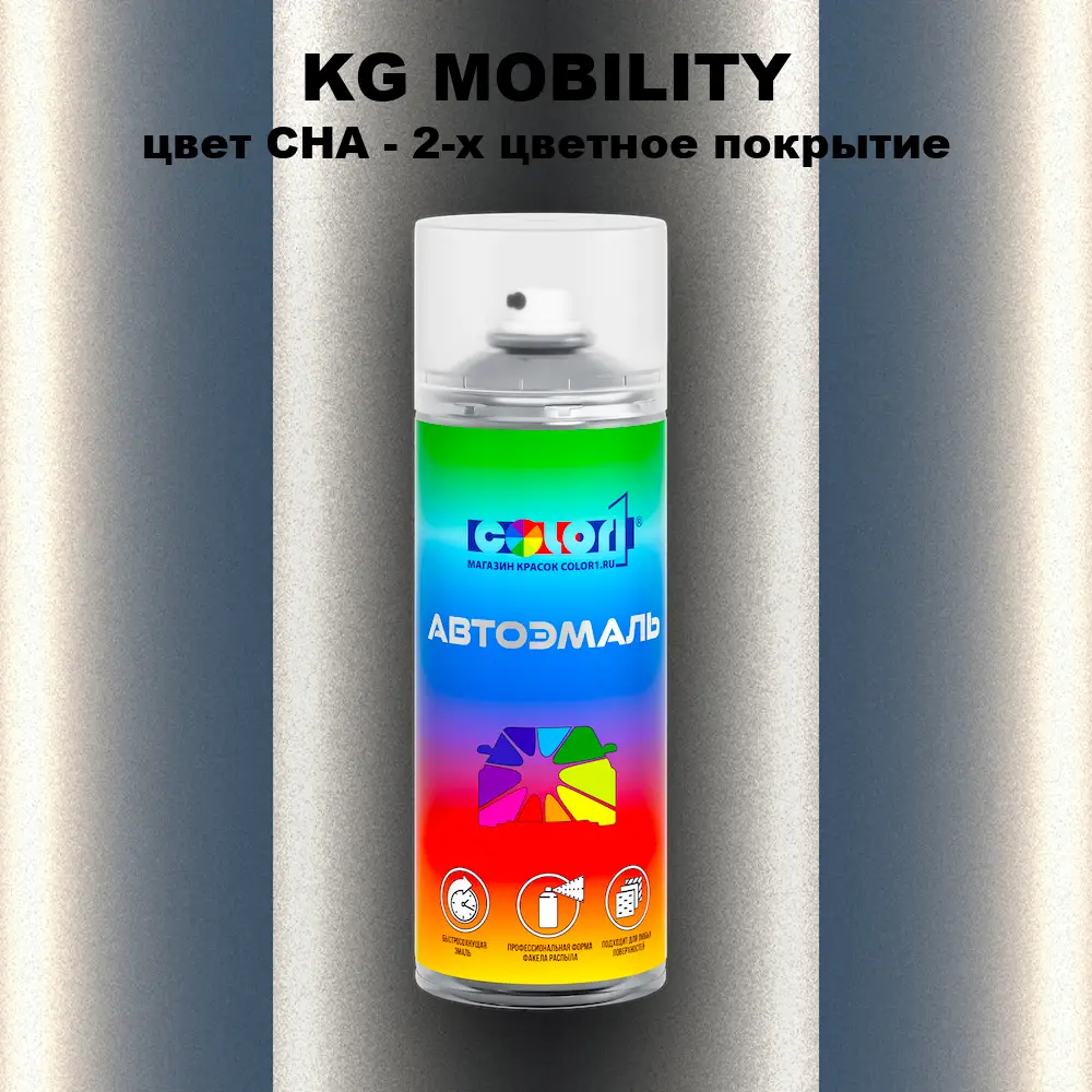 Аэрозольная краска KG MOBILITY, цвет CHA - 2-х цветное покрытие