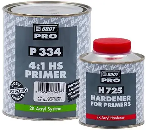 Грунт-наполнитель HB BODY PRO 334 HS 4+1 2К 1л в комплекте с отвердителем HB BODY H725 0,25л