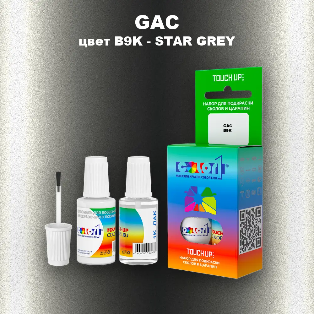 Краска для сколов во флаконе с кисточкой GAC, цвет B9K - STAR GREY