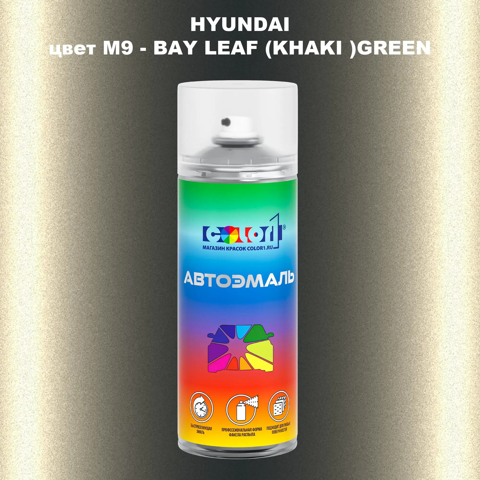 Аэрозольная краска HYUNDAI, цвет M9 - BAY LEAF (KHAKI )GREEN