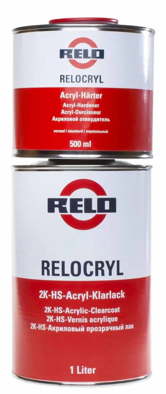 RELO Лак Relocryl 2K-HS-Klarlack, в комплекте с отвердителем (1л + 0,5л)