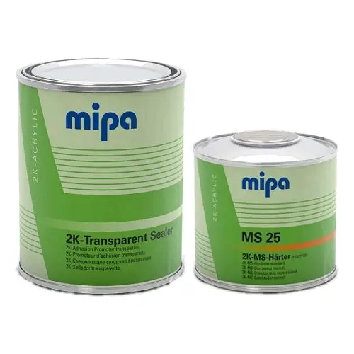 Mipa 2К Transparent Sealer Грунт бесцветный усилитель адгезии для нешлифованных поверхностей, в комплекте с отвердителем (1л + 0,5л)