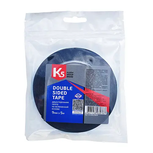 K5 DOUBLE SIDED TAPE Двухсторонняя лента на вспененной основе 9мм*5м
