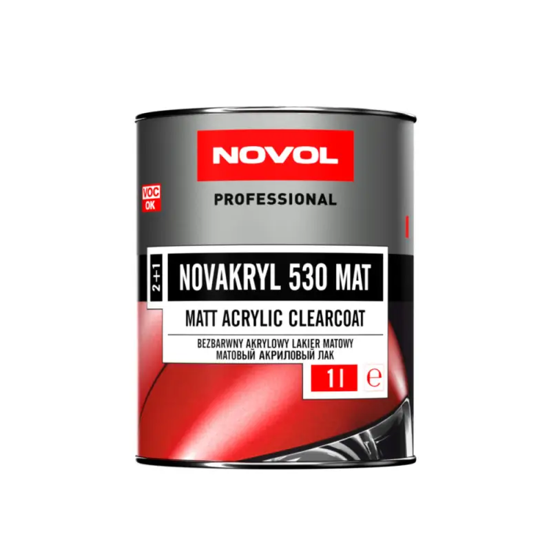 Лак NOVOL NOVAKRYL 530 MAT (1 л) + отвердитель NOVOL H5120 (0,5 л) — комплект